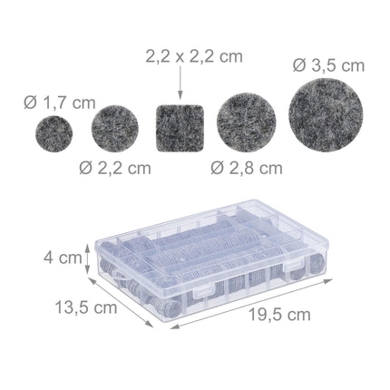 Set of 272 self-adhesive felt sliders