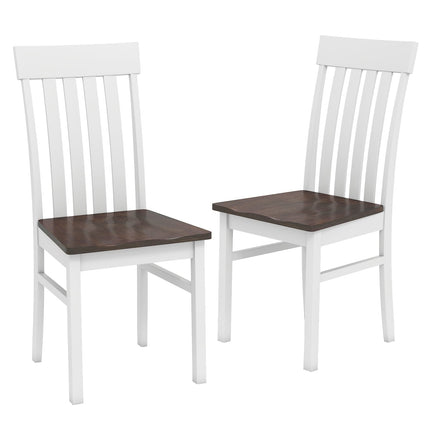 Set of 2 Armless Dining Chairs, Ergonomic, Brown