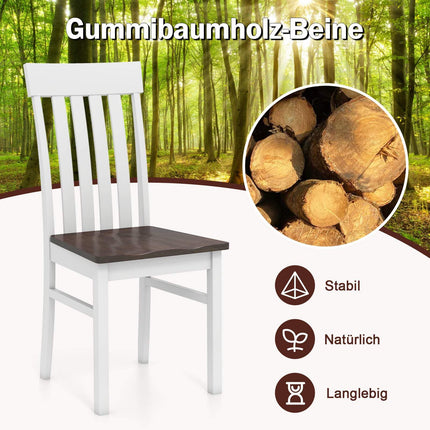 Set of 2 Armless Dining Chairs, Ergonomic, Brown