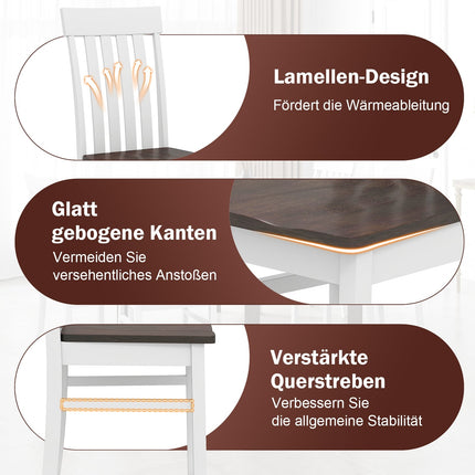 Set of 2 Armless Dining Chairs, Ergonomic, Brown