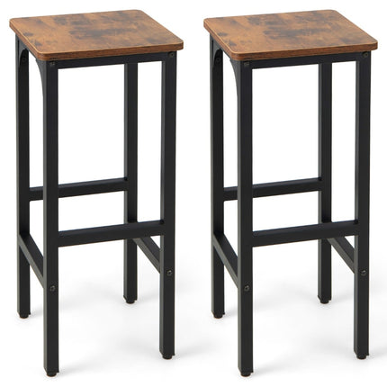 Set of 2 Bar Stools with Footrests, 150kg Capacity