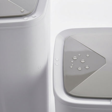 Set of 2 Cream Plastic Sensor Bins, 14L & 16L