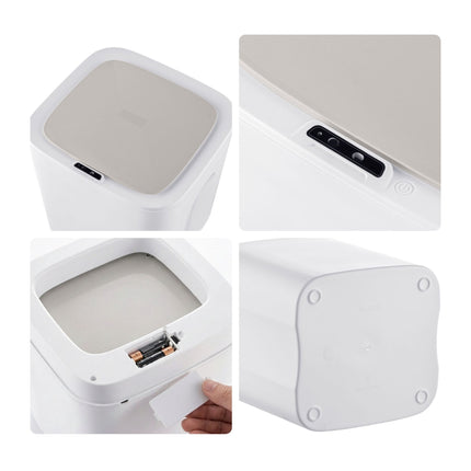 Set of 2 Cream Plastic Sensor Bins, 14L & 16L