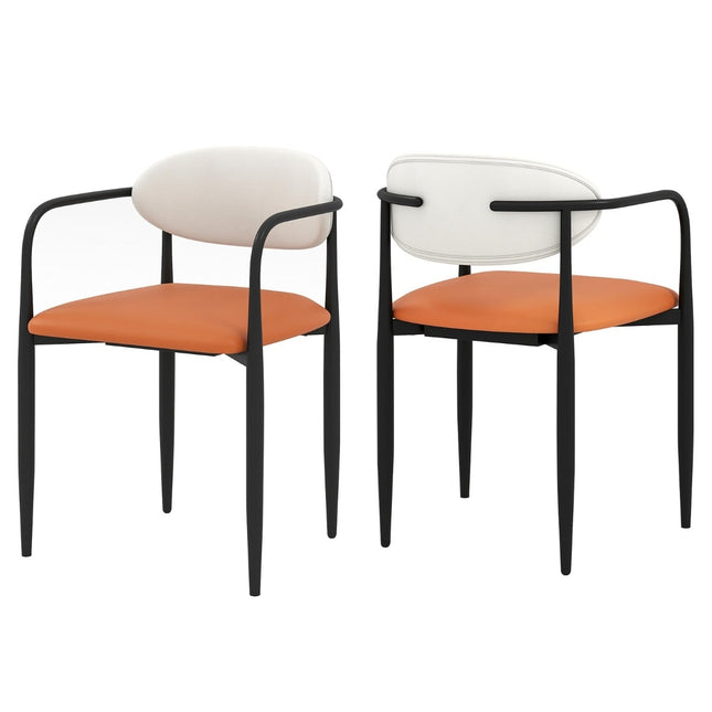 Set van 2 eetkamerstoelen met gewatteerde zitting en rugleuning.