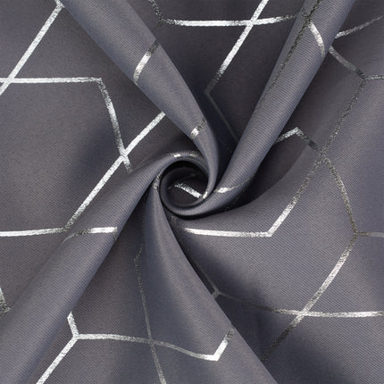 Set of 2 Grey Curtains with Pattern