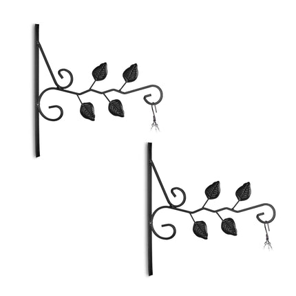 Set of 2 Hanging Basket Brackets Leaves