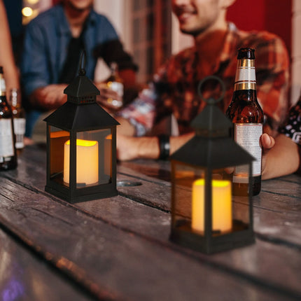 Set of 2 LED Lanterns – Plastic and Glass