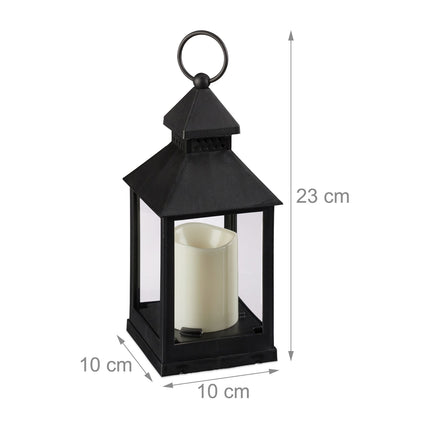 Set of 2 LED Lanterns – Plastic and Glass