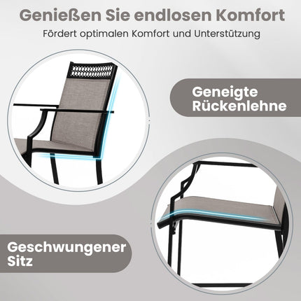 Set of 2 Outdoor Bar Stools, Quick-Dry Fabric, 63cm