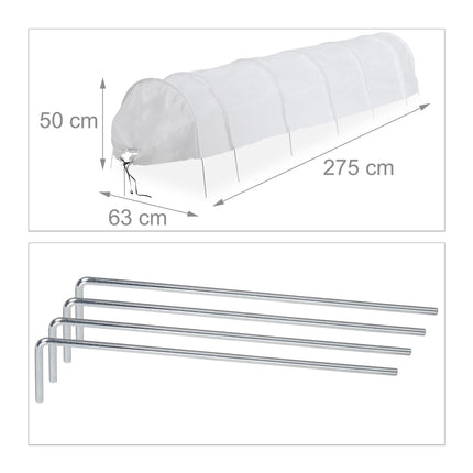 Set of 2 PVC Grow Tunnels 3.4 m