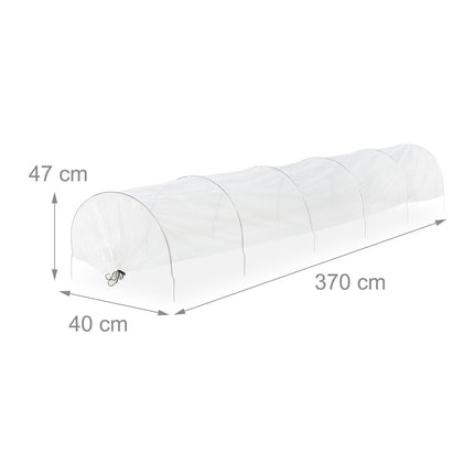 Set of 2 PVC Grow Tunnels 3.7 m