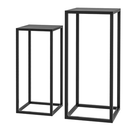 Black Steel Plant Stools, set of 2 - indoor/outdoor use