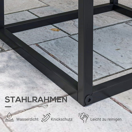 Black Steel Plant Stools, set of 2 - indoor/outdoor use
