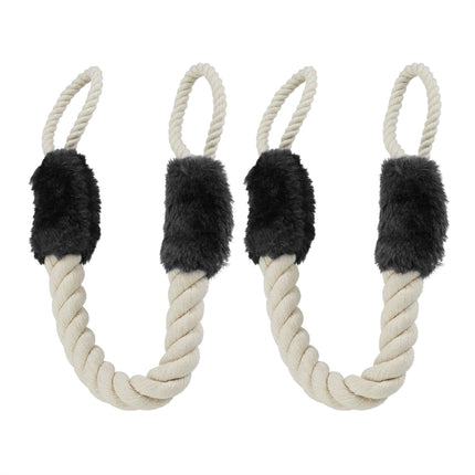 Set of 2 Rope Door Stoppers in Black