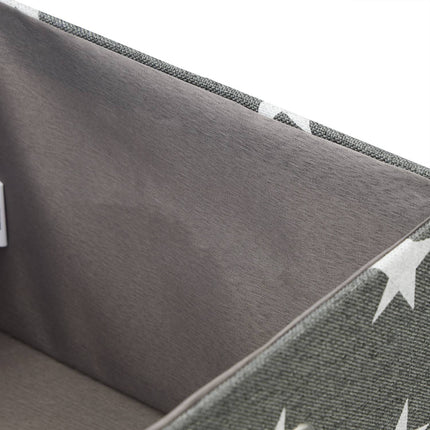 Set of 2 Star Motif Storage Boxes, Fabric Organizers