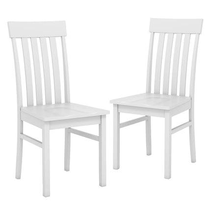 Set of 2 White Armless Dining Chairs, Ergonomic Design