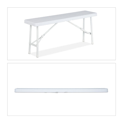 Set of 2 White Picnic Benches