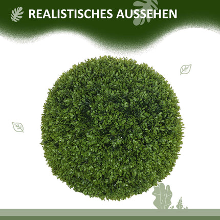 Set van 2 kunstplanten buxusballen 40 cm kunstplanten, kunststof kunstplanten buxusballen, nepplant voor woonkamer, slaapkamer, kantoor, tuin, moderne decoratie cadeau