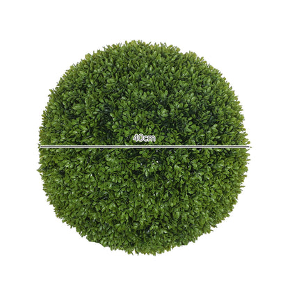 Set van 2 kunstplanten buxusballen 40 cm kunstplanten, kunststof kunstplanten buxusballen, nepplant voor woonkamer, slaapkamer, kantoor, tuin, moderne decoratie cadeau