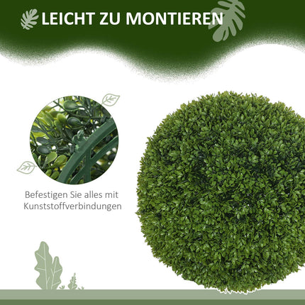 Set van 2 kunstplanten buxusballen 40 cm kunstplanten, kunststof kunstplanten buxusballen, nepplant voor woonkamer, slaapkamer, kantoor, tuin, moderne decoratie cadeau