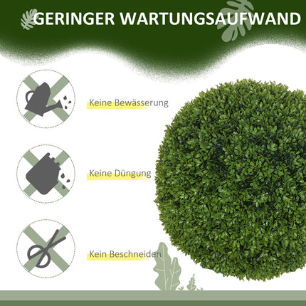 Set van 2 kunstplanten buxusballen 40 cm kunstplanten, kunststof kunstplanten buxusballen, nepplant voor woonkamer, slaapkamer, kantoor, tuin, moderne decoratie cadeau