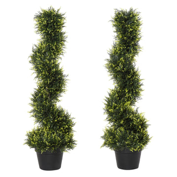 Large 90 cm spiral cedar plant in pot - indoor/outdoor decor