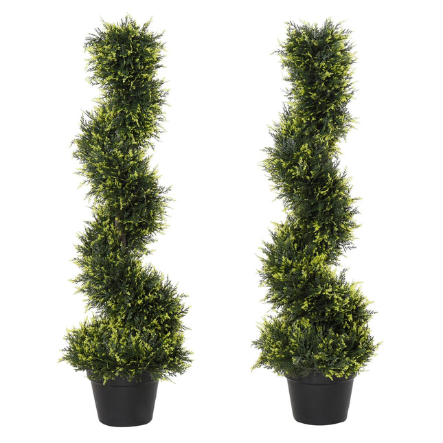 Large 90 cm spiral cedar plant in pot - indoor/outdoor decor