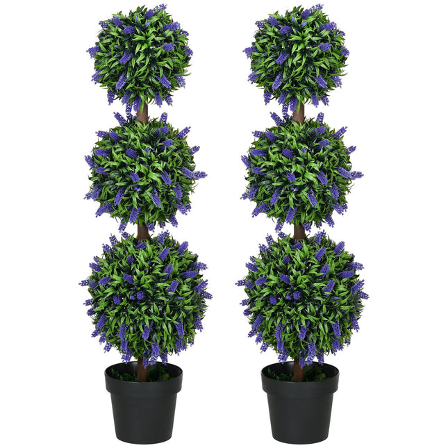 Large artificial lavender trees, UV resistant for home and office
