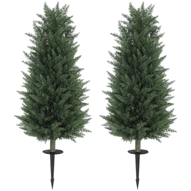 Artificial Cypress Trees Set, 831 UV-Resistant Leaves Each