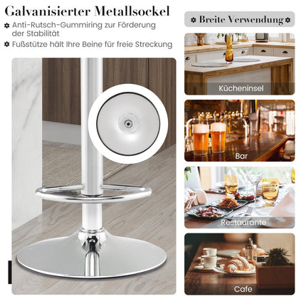 Set of 2 bar stools 82-102cm height-adjustable swivel bar chairs kitchen stools