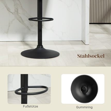 Height adjustable swivel bar stools, set of 2, dark gray linen