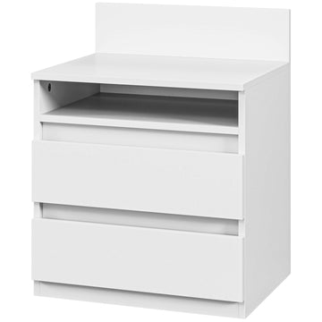 White bedside tables with drawers, set of 2, 40 x 32 x 50 cm