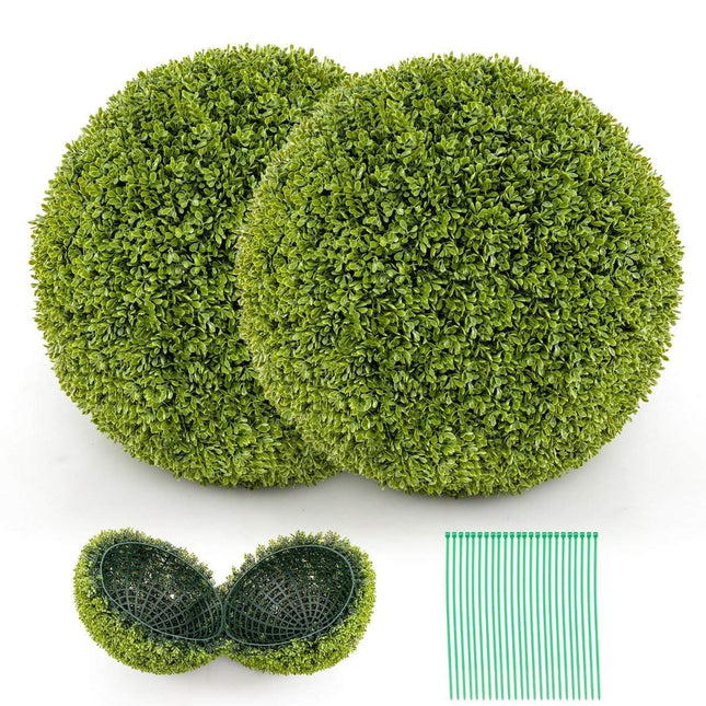 Set of 2 boxwood balls, 39 cm boxwood balls, UV-resistant, decorative ball plants for the home