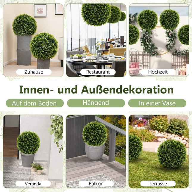 Set of 2 boxwood balls 52 cm boxwood ball cedar UV-resistant topiary artificial plant green