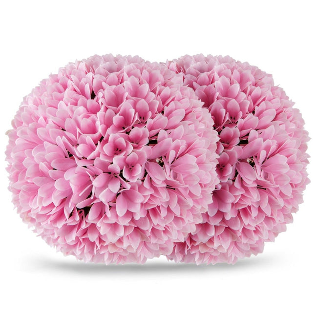 Set of 2 boxwood balls, UV-resistant decorative balls, topiary artificial plant, decorative plant, diameter 28 cm, pink