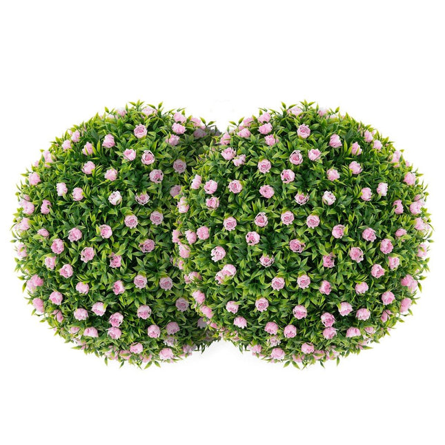 Set of 2 boxwood balls, UV-resistant decorative balls, topiary artificial plant, decorative plant, diameter 37 cm
