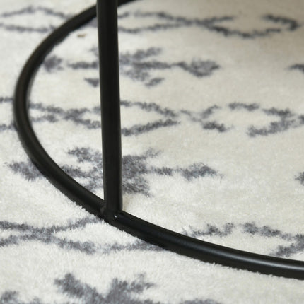 Boho Nesting Coffee Tables – Water Hyacinth & Steel Set