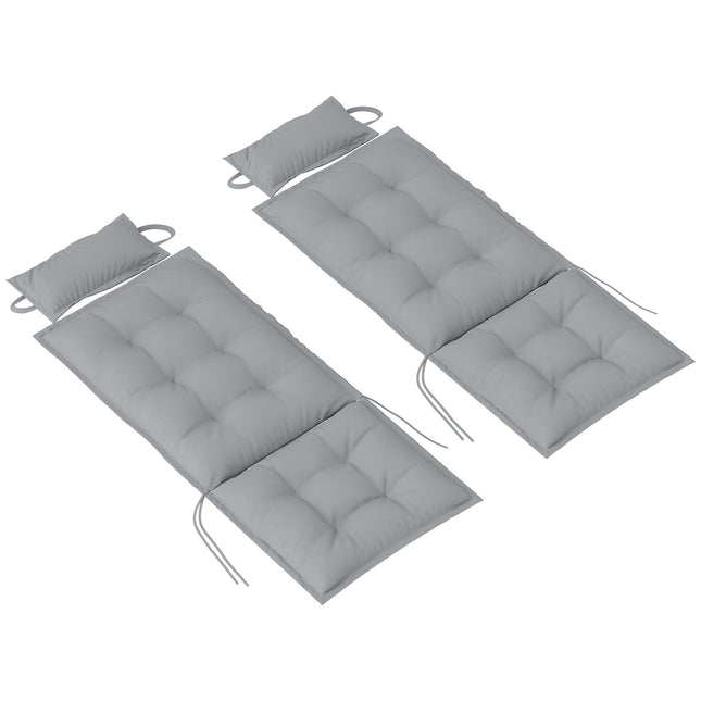 Light gray water-repellent garden bed cushions, 50x116 cm