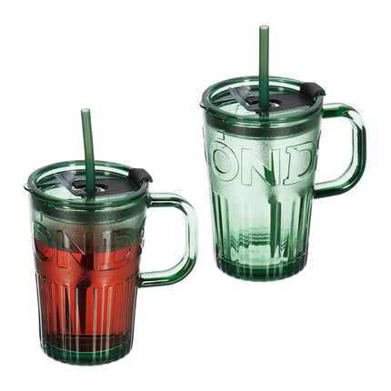 Set of 2 drinking glasses with handles