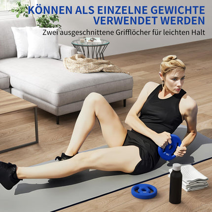 Dumbbell weight set, 2 x 4 kg, blue, fits 30 mm bar
