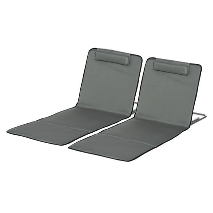 Foldable beach mats with adjustable backrest and headrest