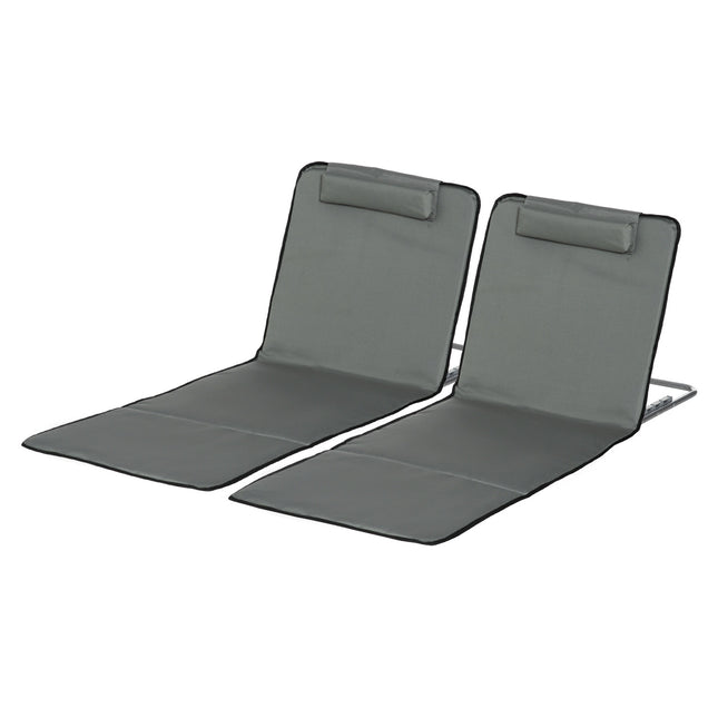 Foldable beach mats with adjustable backrest and headrest