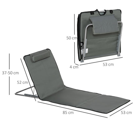 Foldable beach mats with adjustable backrest and headrest