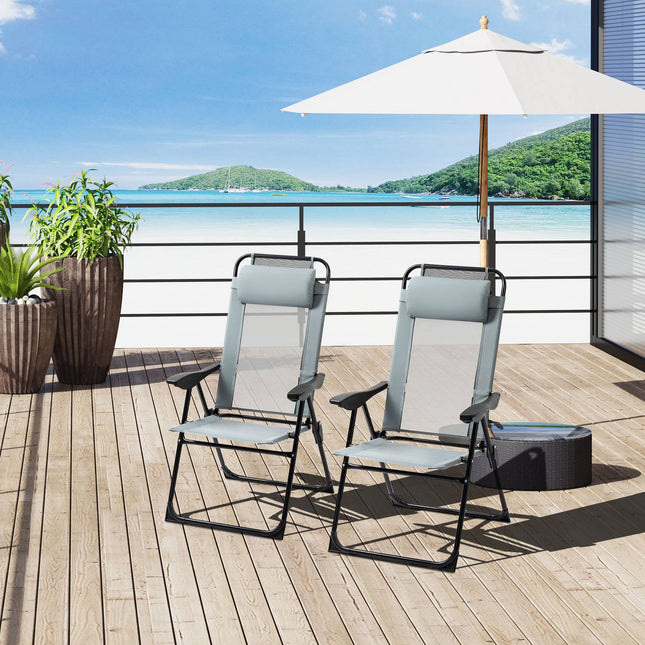 Folding garden chairs, adjustable backrest, 120 kg capacity