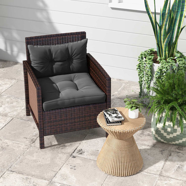 Garden chair cushions, 10 cm thick, dark gray polyester