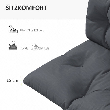 Outdoor pallet cushions, dark grey, UV protected, set of 2