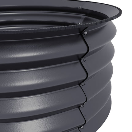 Set van 2 verhoogde bedden van staal, plantenbed, koudframe, tuinbed, bloembak, stapelbaar, plantenbak, groentebed, diameter 60 x 30 cm voor tuin, balkon, plantenpot voor bloemen, planten, groenten