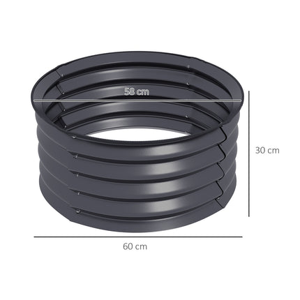 Set van 2 verhoogde bedden van staal, plantenbed, koudframe, tuinbed, bloembak, stapelbaar, plantenbak, groentebed, diameter 60 x 30 cm voor tuin, balkon, plantenpot voor bloemen, planten, groenten