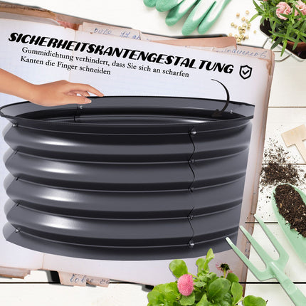 Set van 2 verhoogde bedden van staal, plantenbed, koudframe, tuinbed, bloembak, stapelbaar, plantenbak, groentebed, diameter 60 x 30 cm voor tuin, balkon, plantenpot voor bloemen, planten, groenten