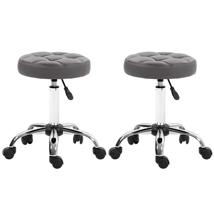 Height-adjustable swivel stools, set of 2, with wheels